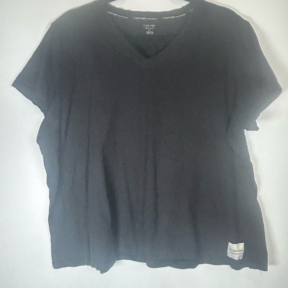Calvin Klein Performance Black  V-Neck Cotton Tee. Size 2X - Picture 2 of 8